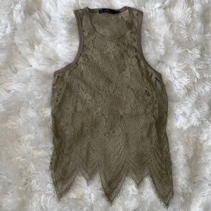 BKE lace tank in shade olive 💚 in size small